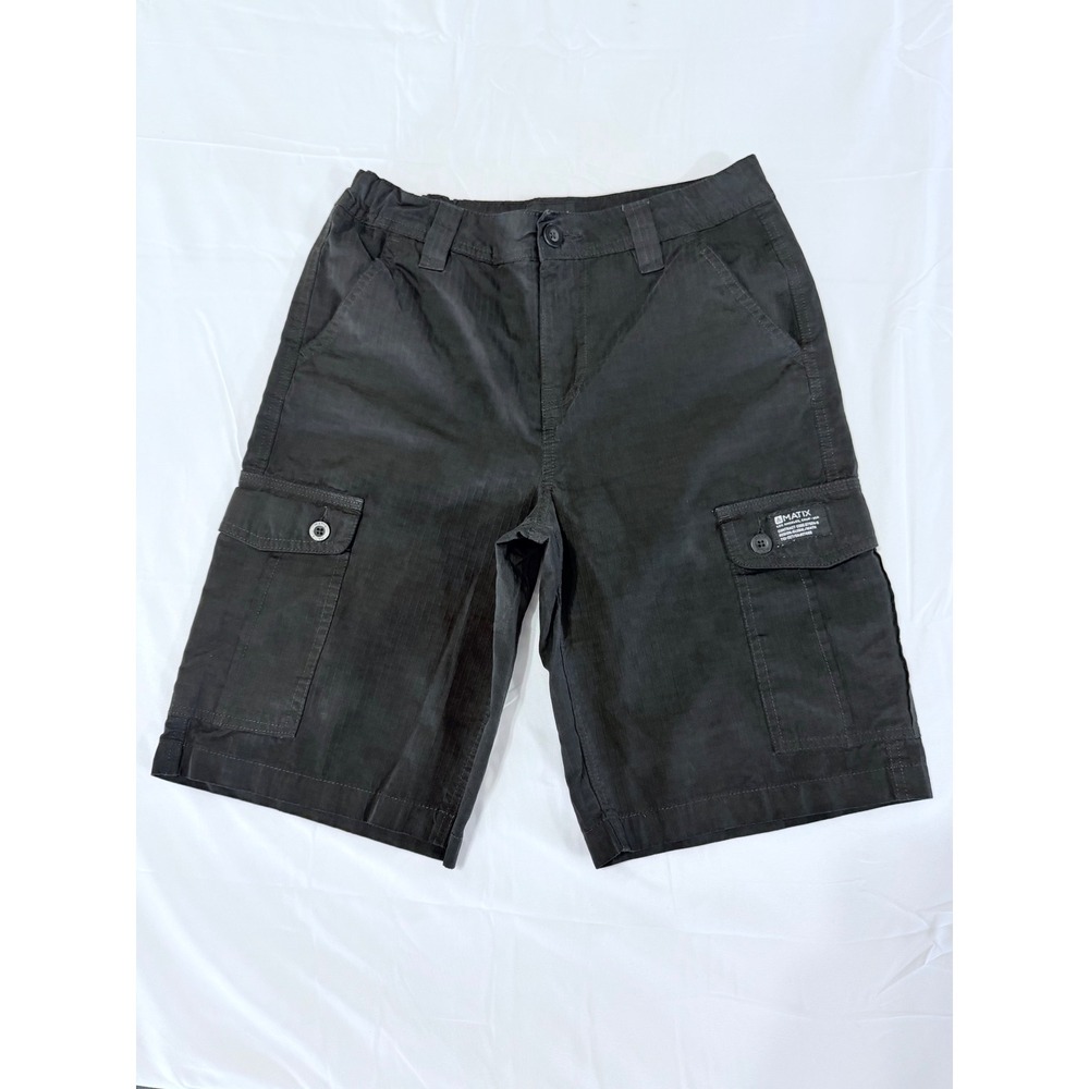 Matix Ripstop Cargo Shorts Black Size 14 Boys Adjustable Waist Skate Streetwear